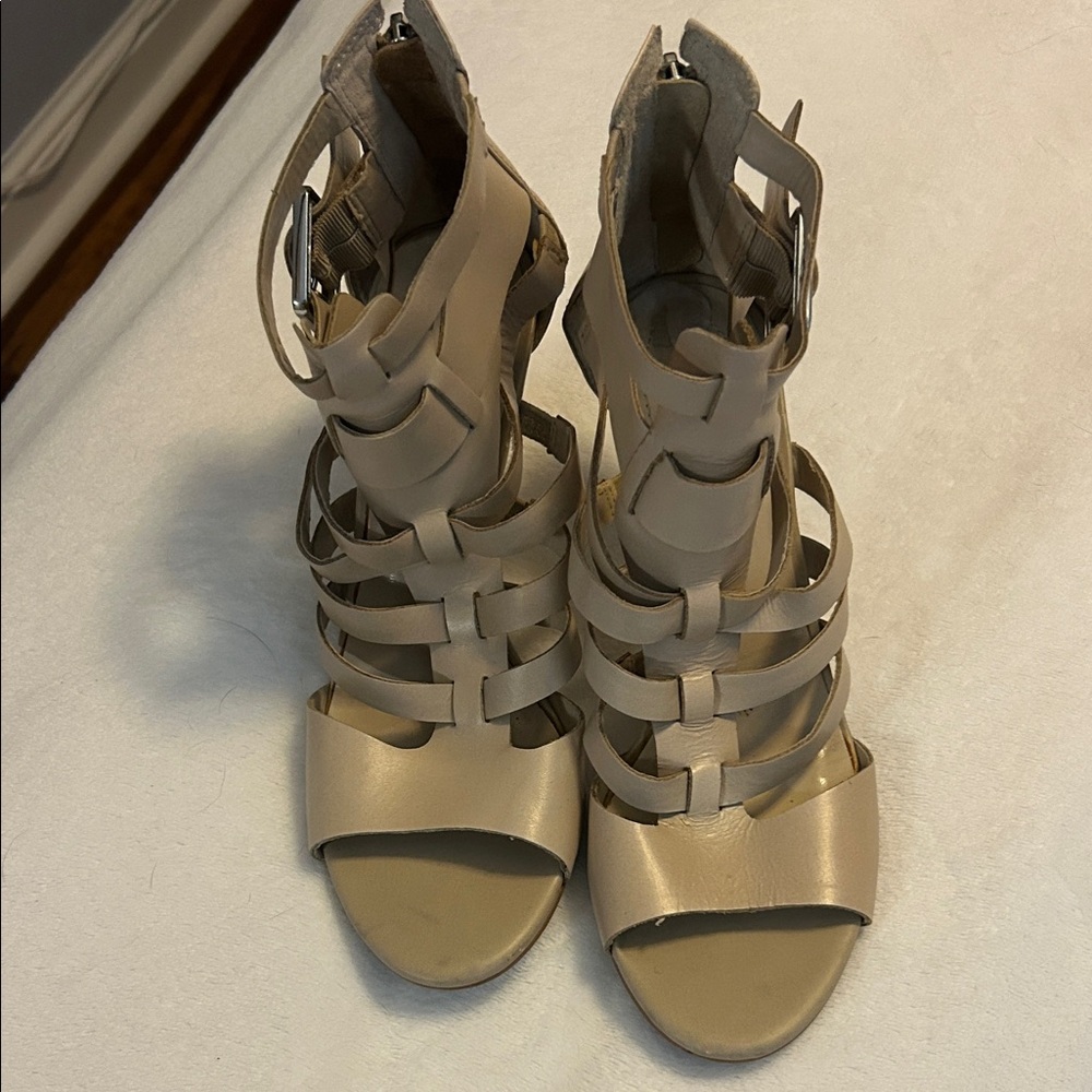 Guess Beige Leather  Strappy Heel